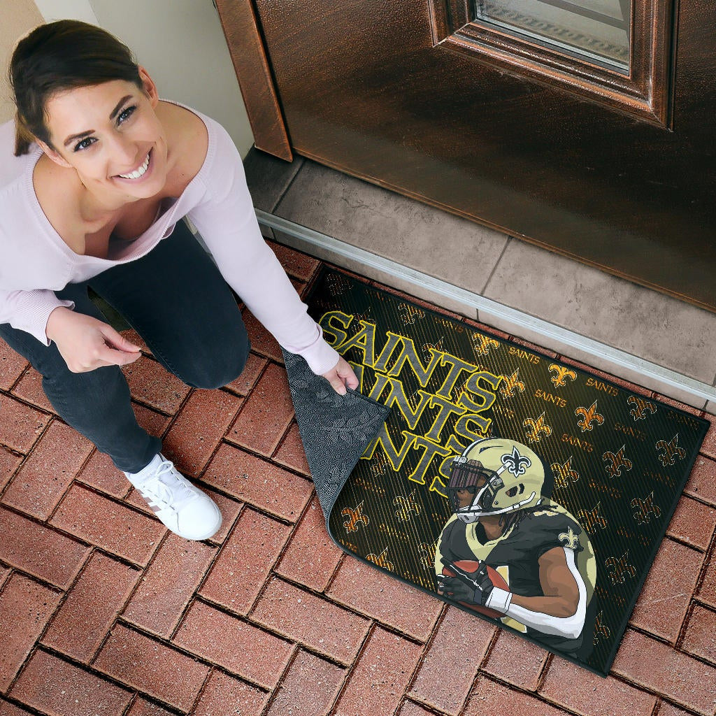 New Orleans Saints American Football Minimal Player Artwork Saints Patterns Door Mat Home Decor