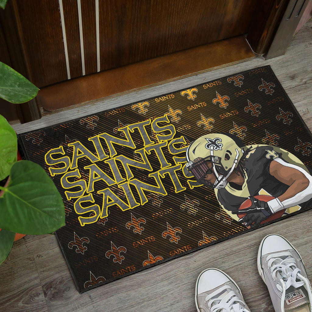 New Orleans Saints American Football Minimal Player Artwork Saints Patterns Door Mat Home Decor