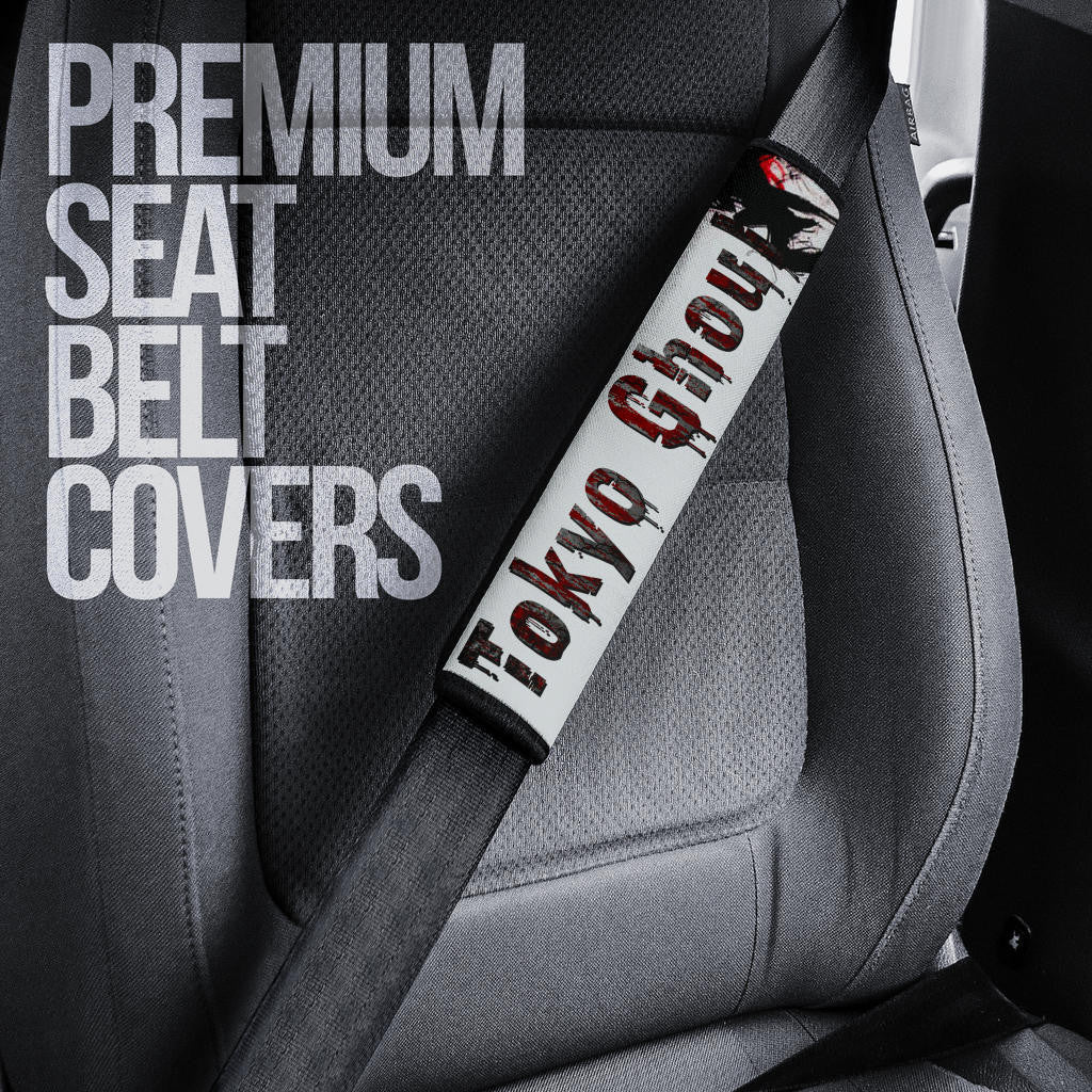 Tokyo Ghoul Anime Arima White Hair Power TG Text Seat Belt Covers