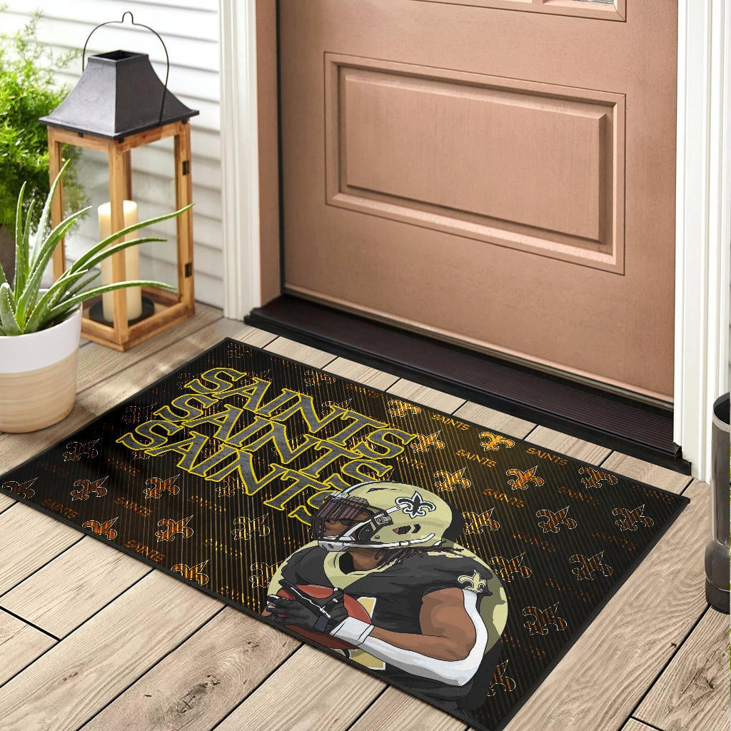 New Orleans Saints American Football Minimal Player Artwork Saints Patterns Door Mat Home Decor