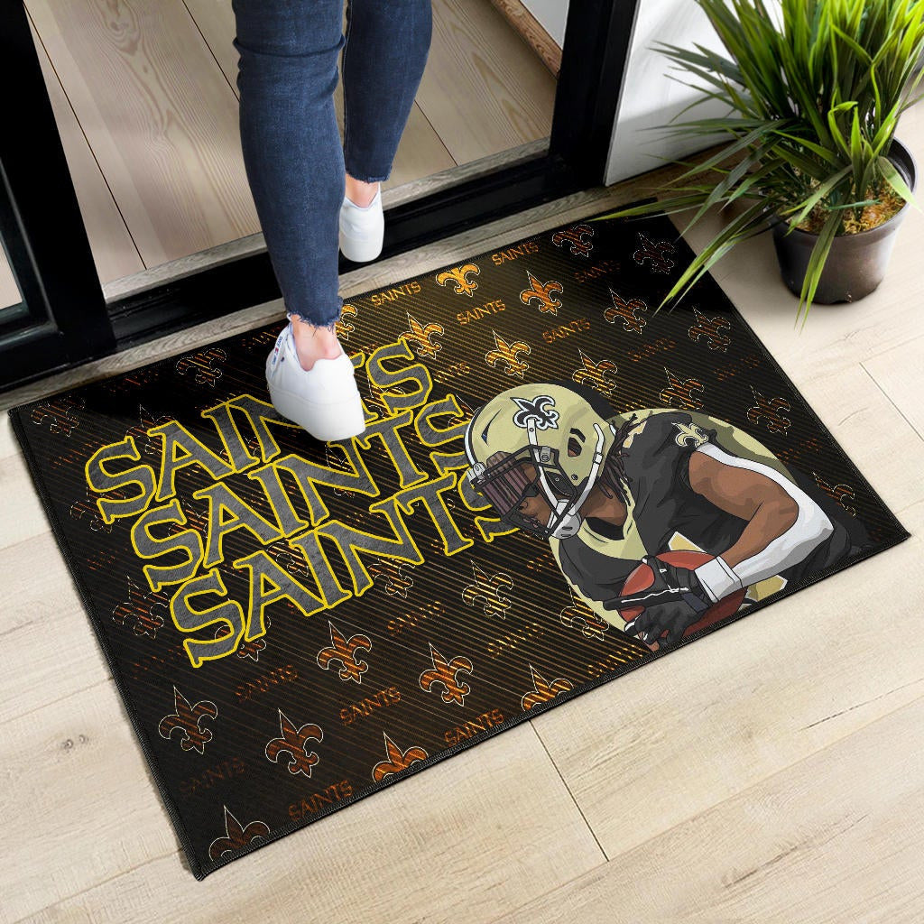 New Orleans Saints American Football Minimal Player Artwork Saints Patterns Door Mat Home Decor