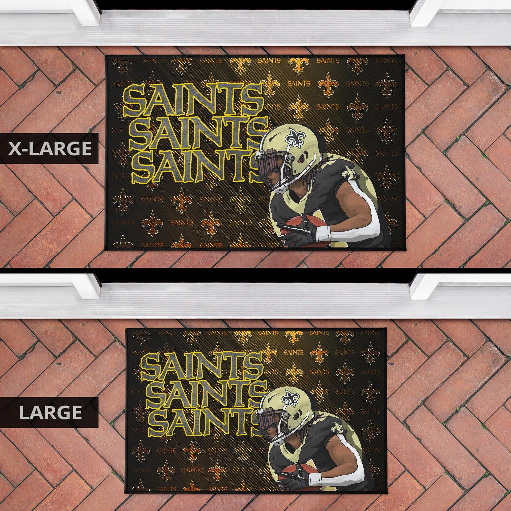 New Orleans Saints American Football Minimal Player Artwork Saints Patterns Door Mat Home Decor