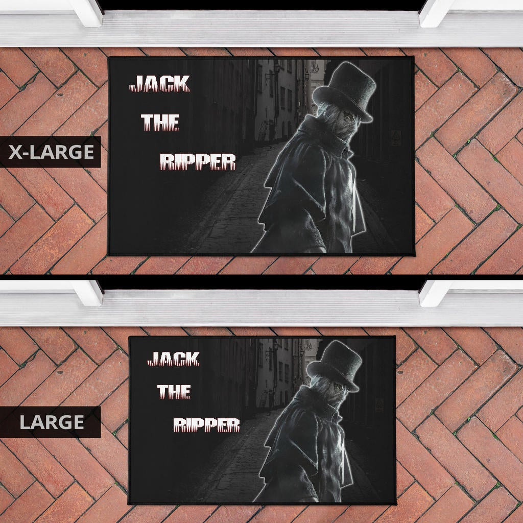 Horror Movie Jack The Ripper In City Black White Door Mat Home Decor