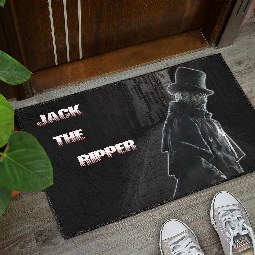 Horror Movie Jack The Ripper In City Black White Door Mat Home Decor