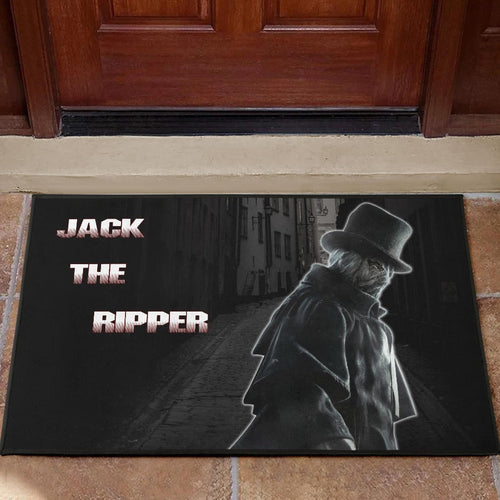 Horror Movie Jack The Ripper In City Black White Door Mat Home Decor