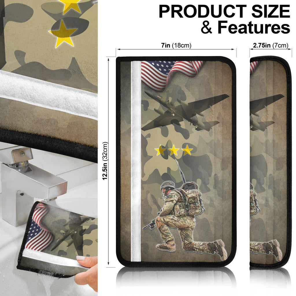 US Independence Day US Army Soldier In Battle Seat Belt Covers