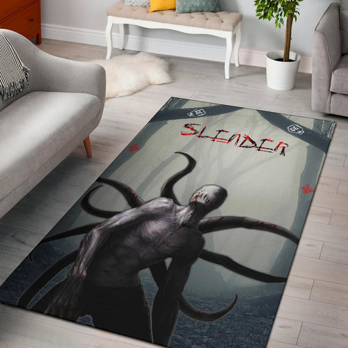 Horror Movie Slender Man In The Forest Fanart Area Rug Home Decor