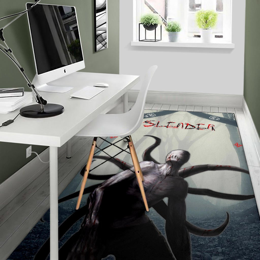Horror Movie Slender Man In The Forest Fanart Area Rug Home Decor