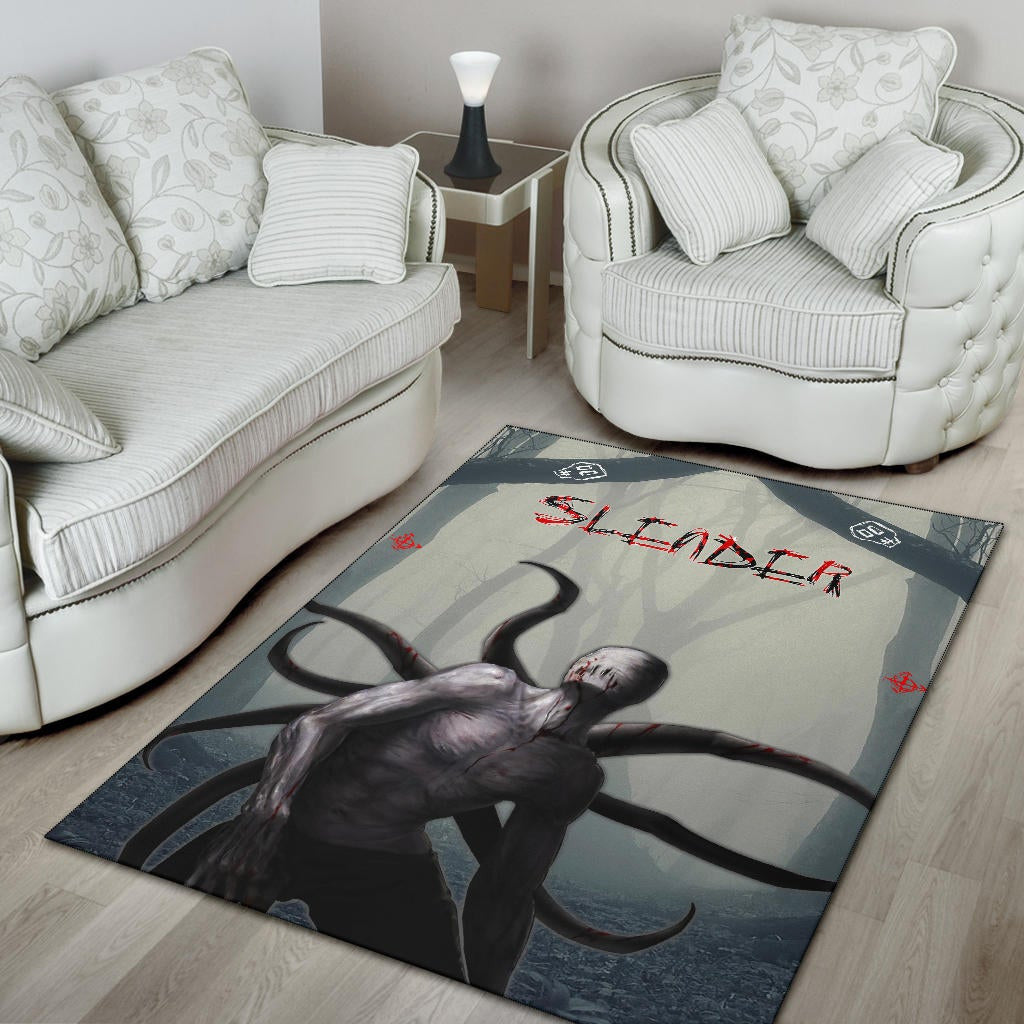 Horror Movie Slender Man In The Forest Fanart Area Rug Home Decor