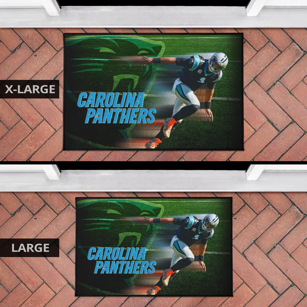 Carolina Panthers American Football Cam Newton Running Lightning Speed Door Mat Home Decor