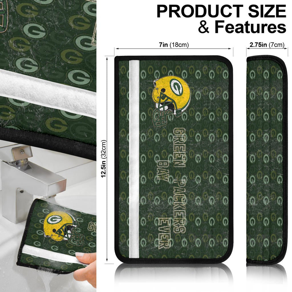 Green Bay Packers American Football Packers Ever Yellow Vintage G Helmet Seat Belt Covers