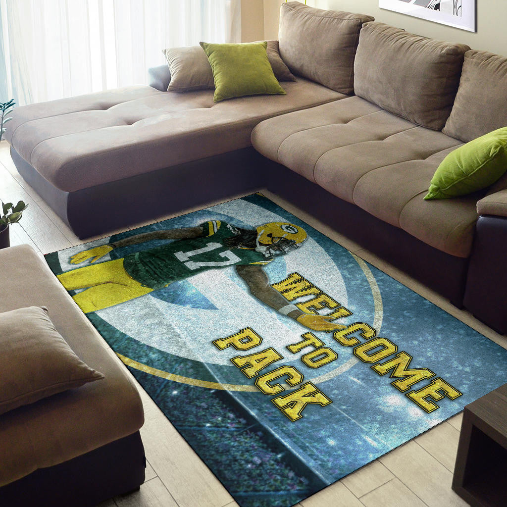 Green Bay American Football Packers Davante Adams 17 Welcome To Pack Area Rug Home Decor