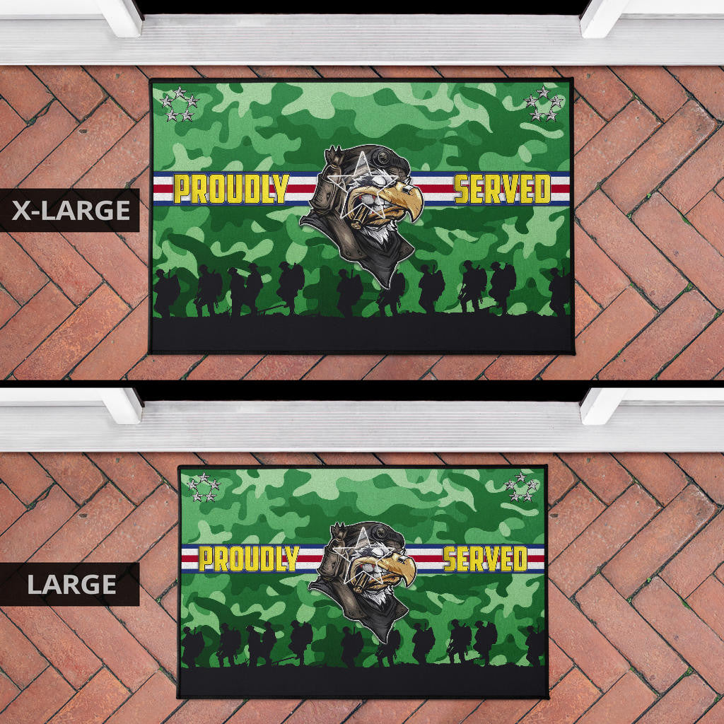 US Independence Day Proudly Served US Army Soldier Silhouette Door Mat Home Decor