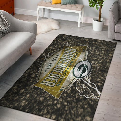 Green Bay American Football Packers G Shareholders Est 1923 Lightning Area Rug Home Decor