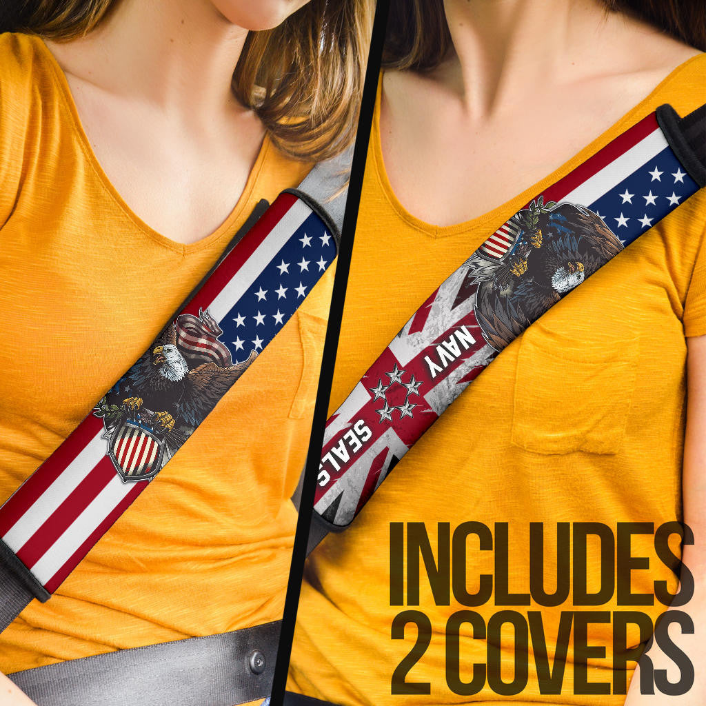 US Independence Day Eagle Taking US Shield Navy Seals Seat Belt Covers
