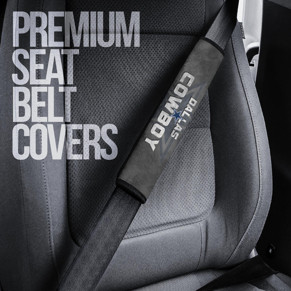 Dallas American Football Cowboy Player 04 Throwing Rugby Ball Light Grey Seat Belt Covers