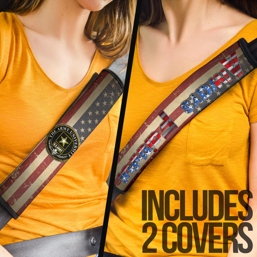 US Independence Day US Army University Always Faithful Seat Belt Covers