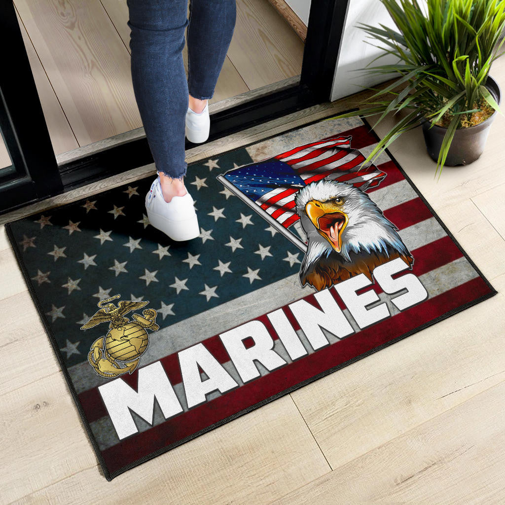 US Independence Day Bald Eagle Marines US Flag Door Mat Home Decor
