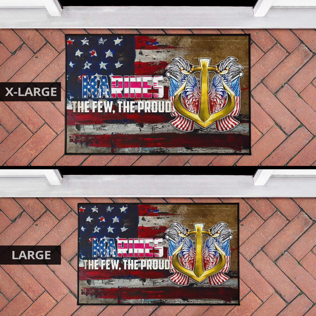 US Independence Day Marines Golden Ancor The Few The Proud Door Mat Home Decor