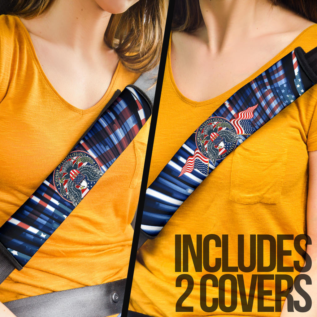 US Independence Day Bald Eagle USA Symbol Glory Flag Seat Belt Covers