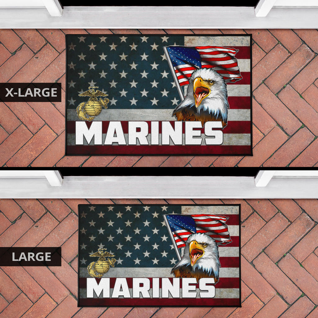 US Independence Day Bald Eagle Marines US Flag Door Mat Home Decor