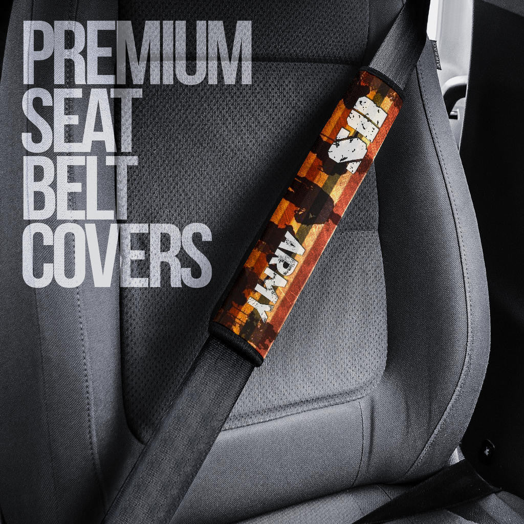 US Independence Day US Army In War Silhouette Yellow Star Seat Belt Covers