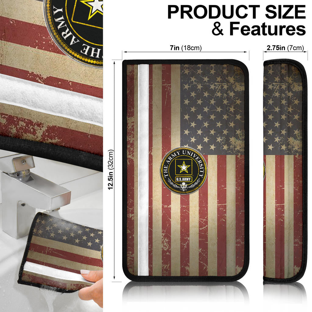 US Independence Day US Army University Always Faithful Seat Belt Covers