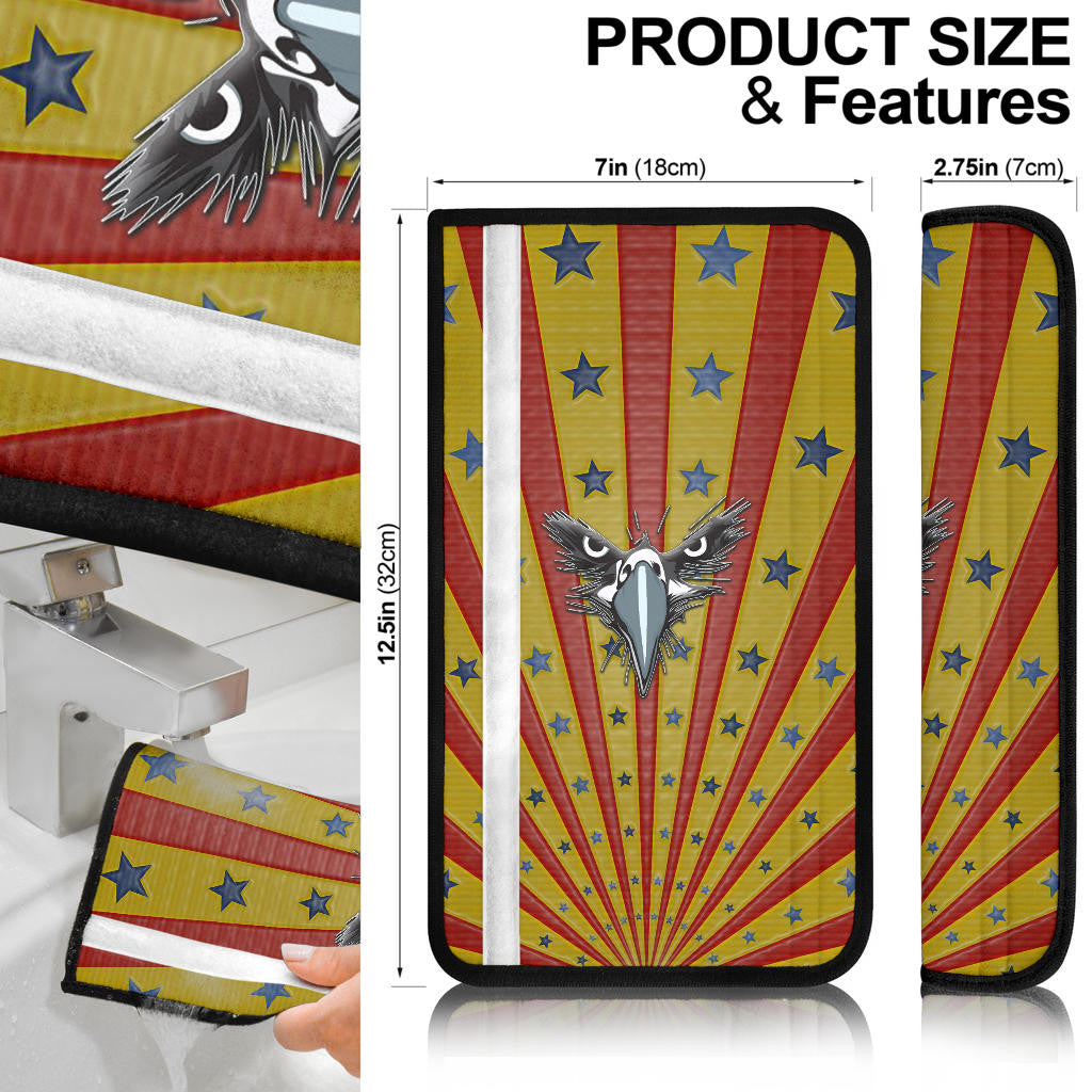 US Independence Day Eagle Minimal Face Freedom Is Never Free Seat Belt Covers