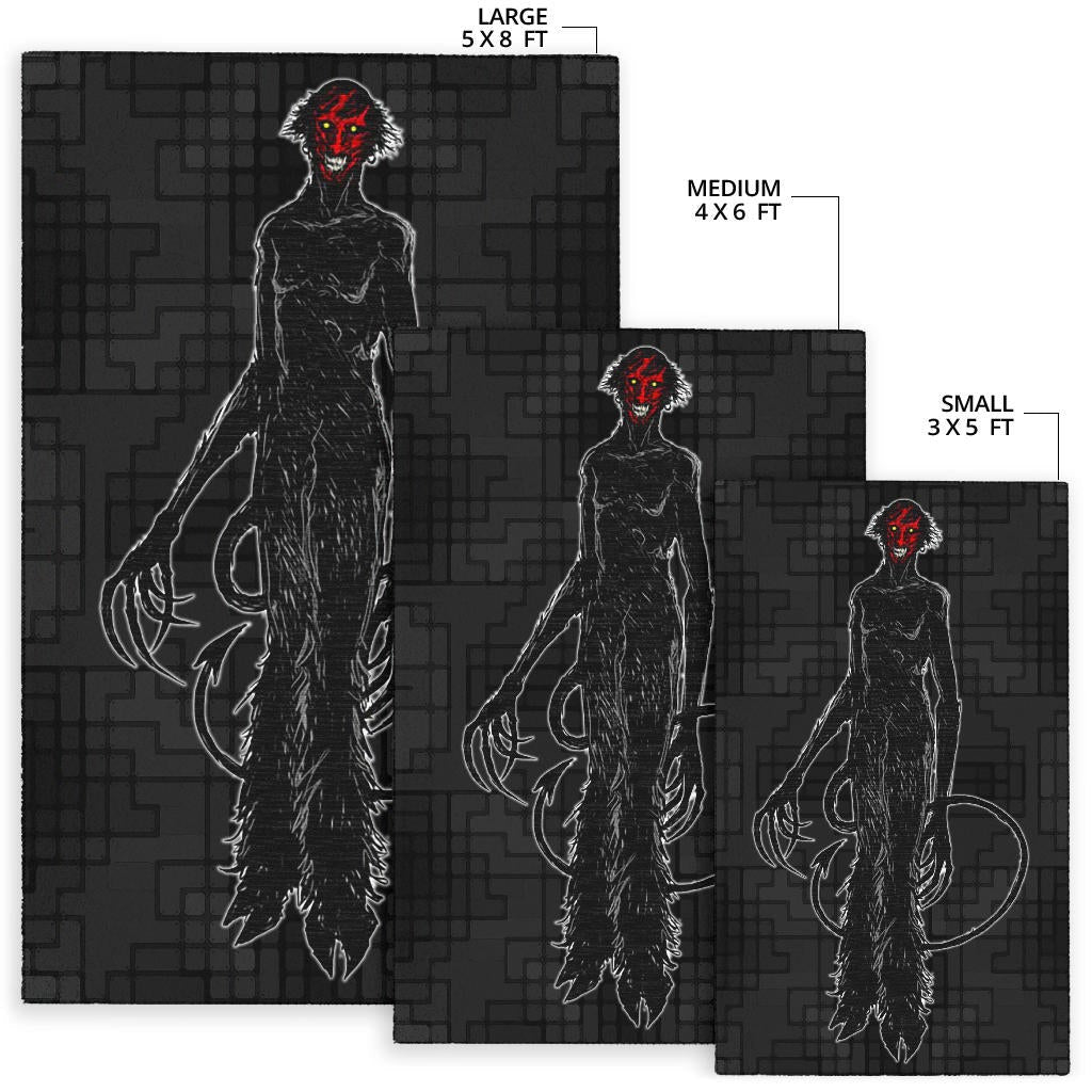 Horror Movie Hairy Devil With Red Face Black Area Rug Home Decor
