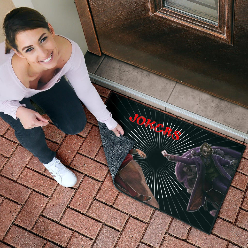 Horror Movie Evil Jokers Giving Cards Skulls Door Mat Home Decor