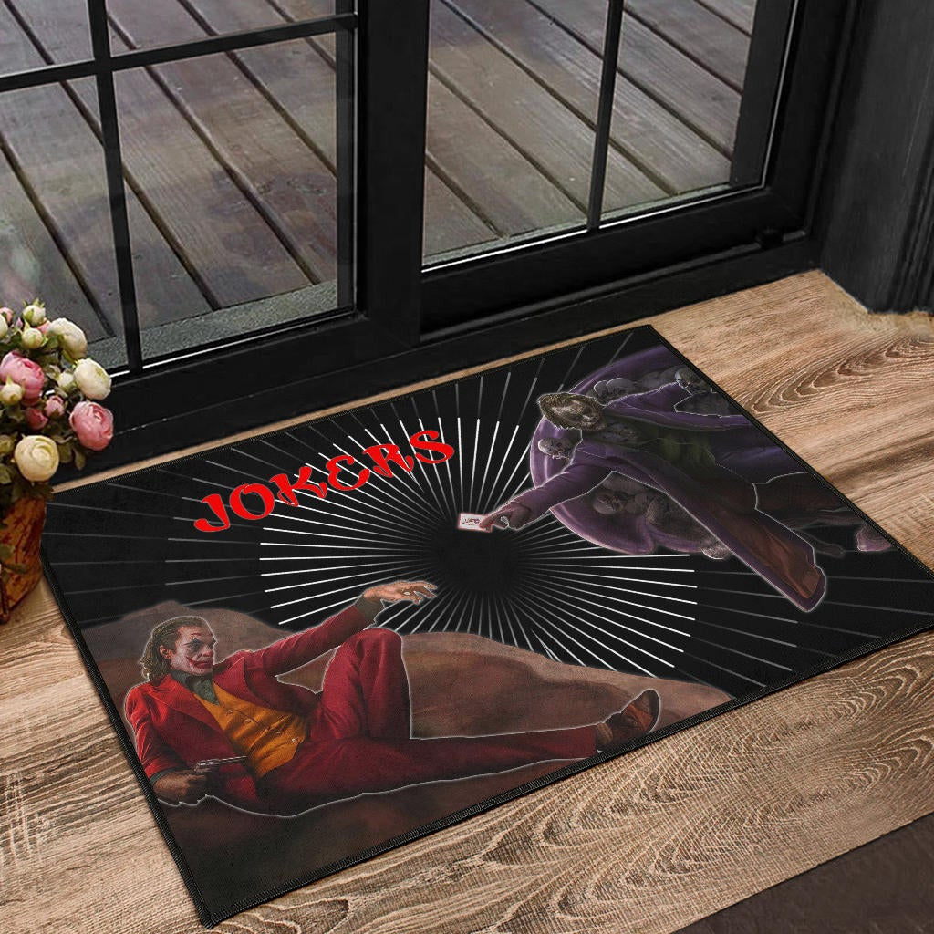 Horror Movie Evil Jokers Giving Cards Skulls Door Mat Home Decor