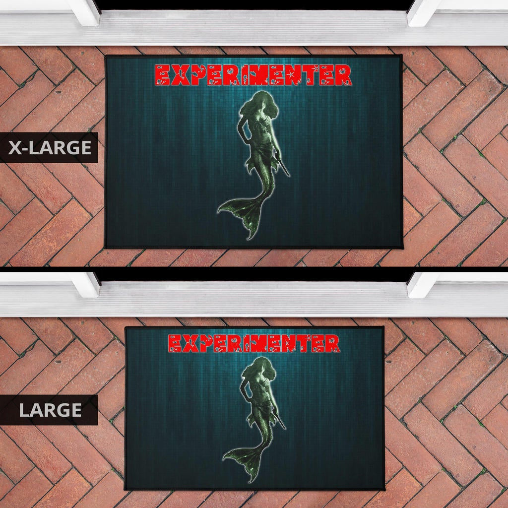 Horror Movie Mermaid Experimenter With Knife Door Mat Home Decor