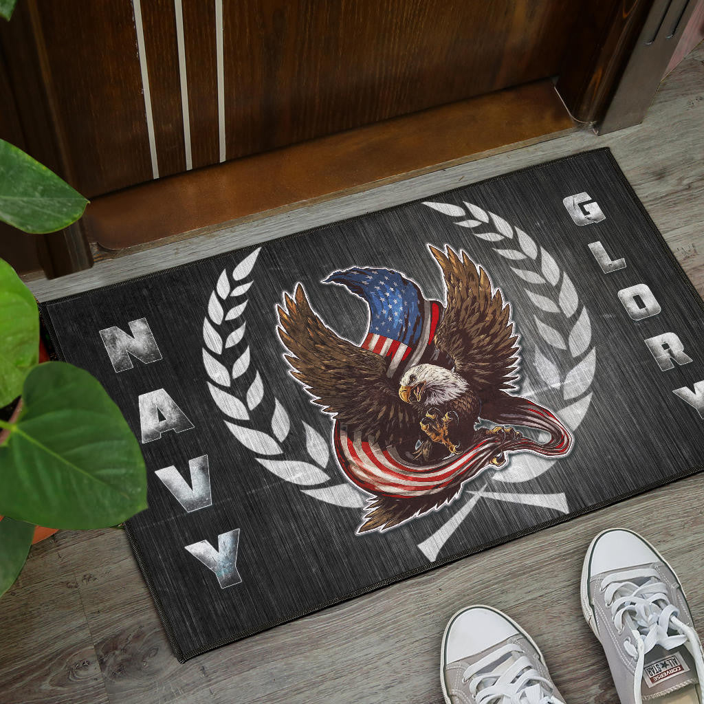 US Independence Day Navy Glory Flying Eagle Claw With US Flag Door Mat Home Decor