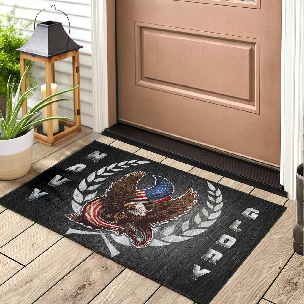 US Independence Day Navy Glory Flying Eagle Claw With US Flag Door Mat Home Decor