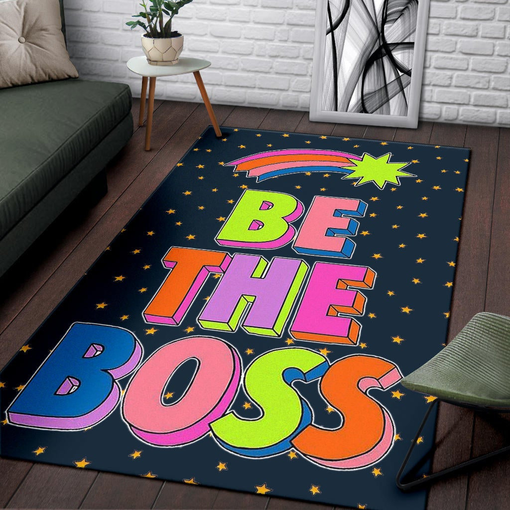 Be The Boss Colorful Star Tiny Patterns Area Rug Home Decor