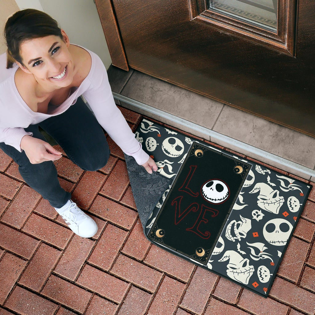 The Nightmare Before Christmas Cartoon Jack Oogie Head Patterns Door Mat Home Decor