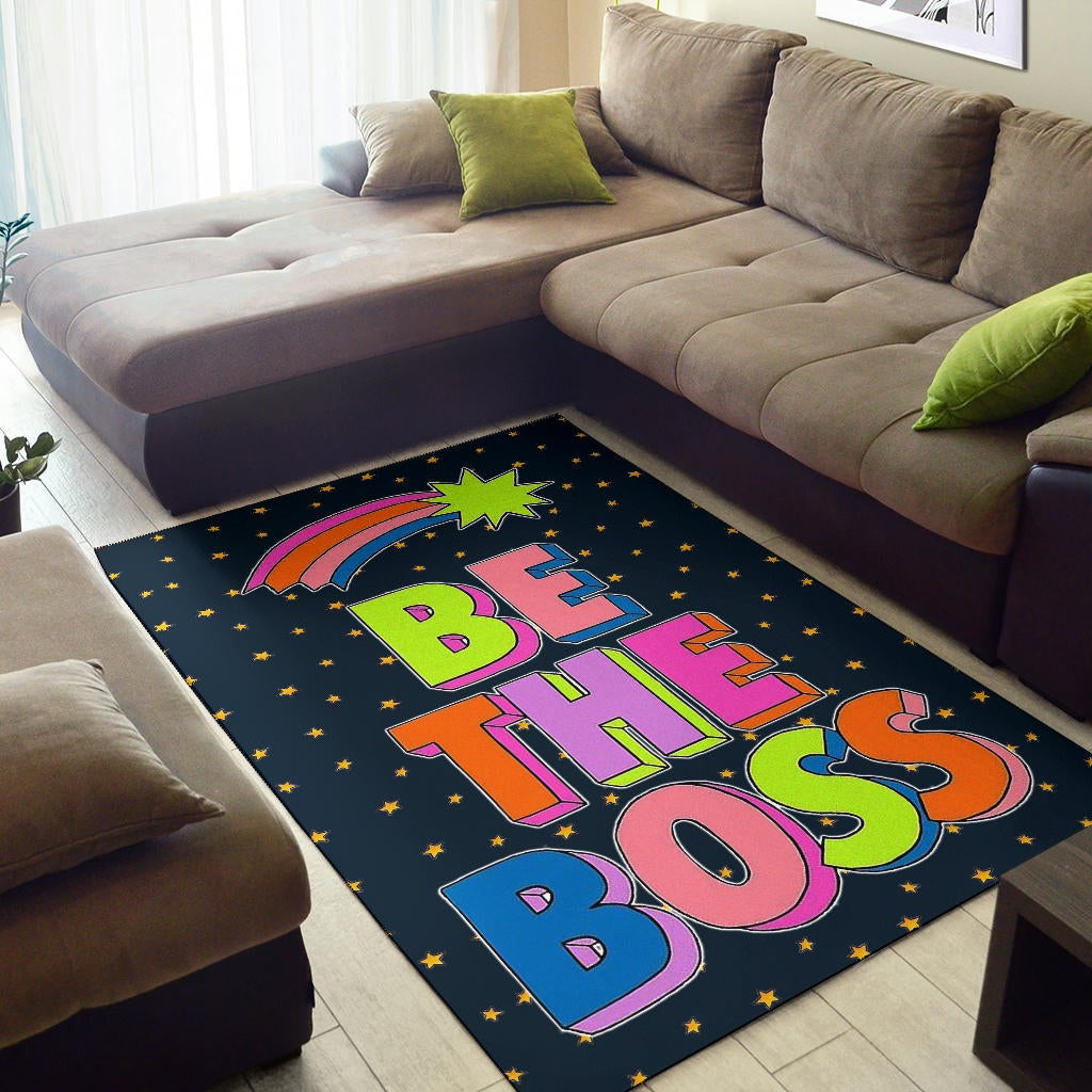 Be The Boss Colorful Star Tiny Patterns Area Rug Home Decor