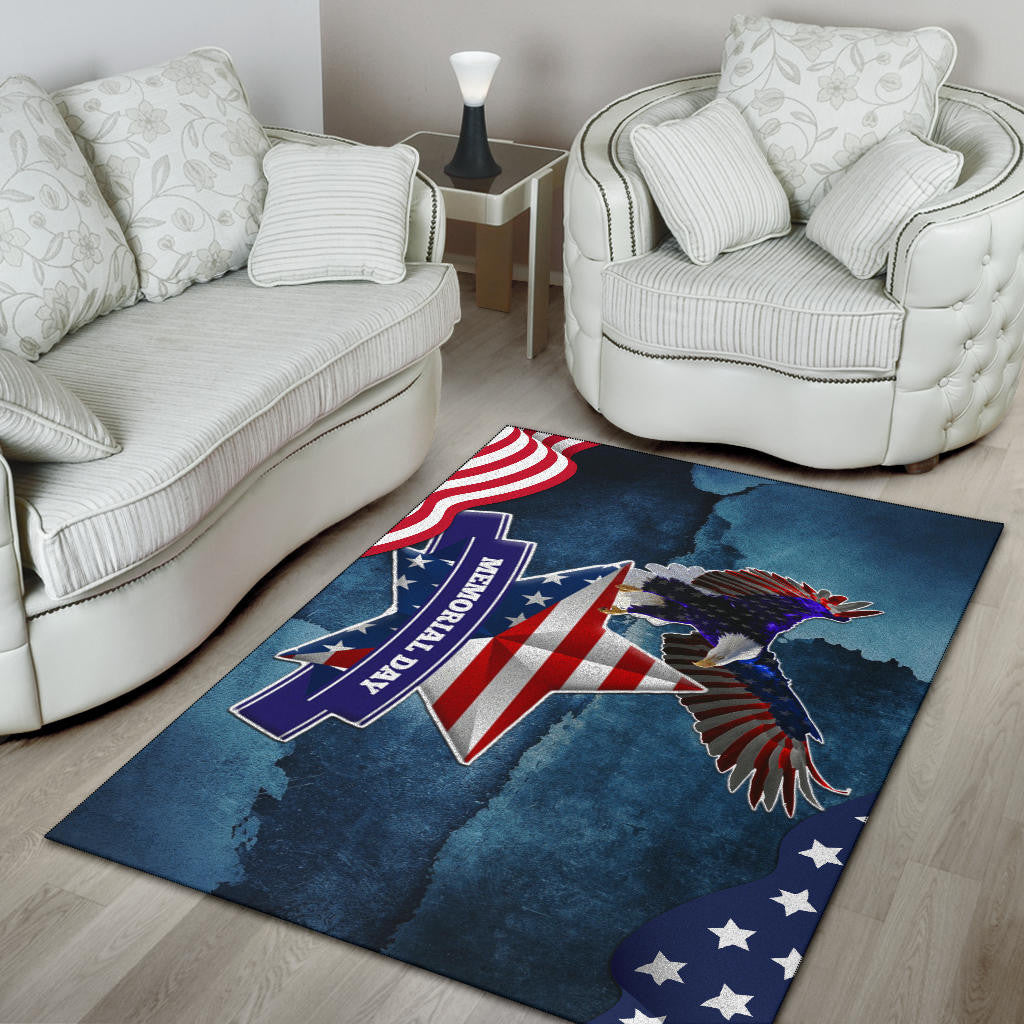 US Independence Day Eagle Standing On US Flag Star Area Rug Home Decor