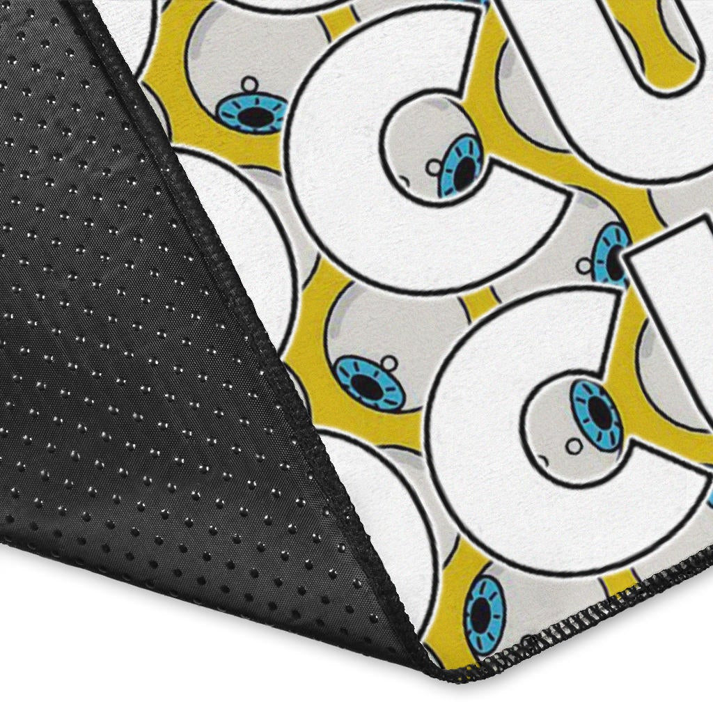 Focus Text In Column Eye Patterns Yellow Area Rug Home Decor
