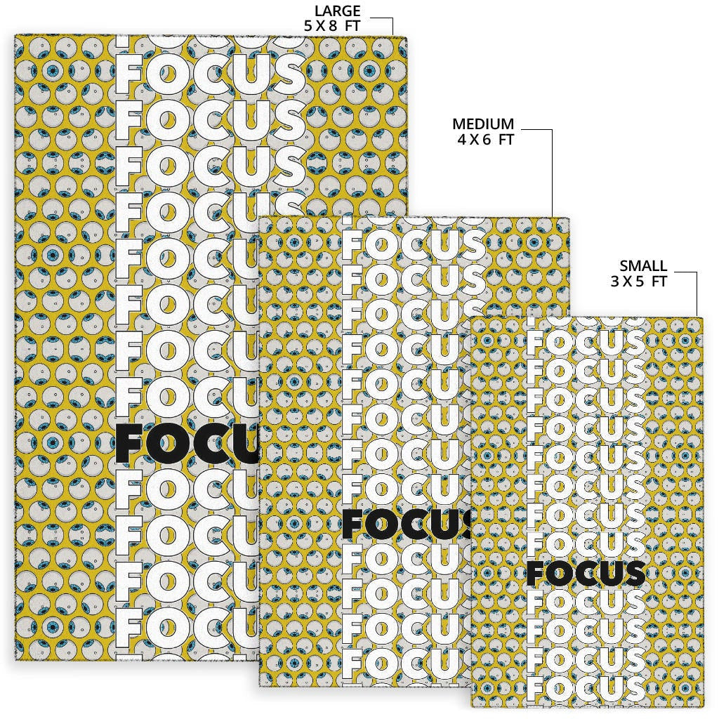 Focus Text In Column Eye Patterns Yellow Area Rug Home Decor