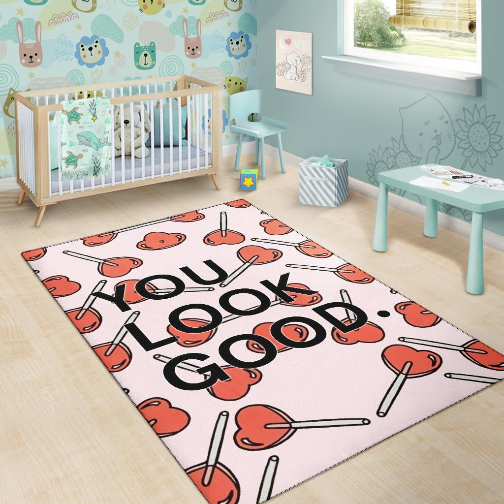 You Look Good Sweet Heart Candy Patterns Area Rug Home Decor