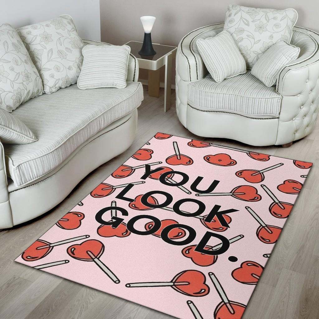 You Look Good Sweet Heart Candy Patterns Area Rug Home Decor