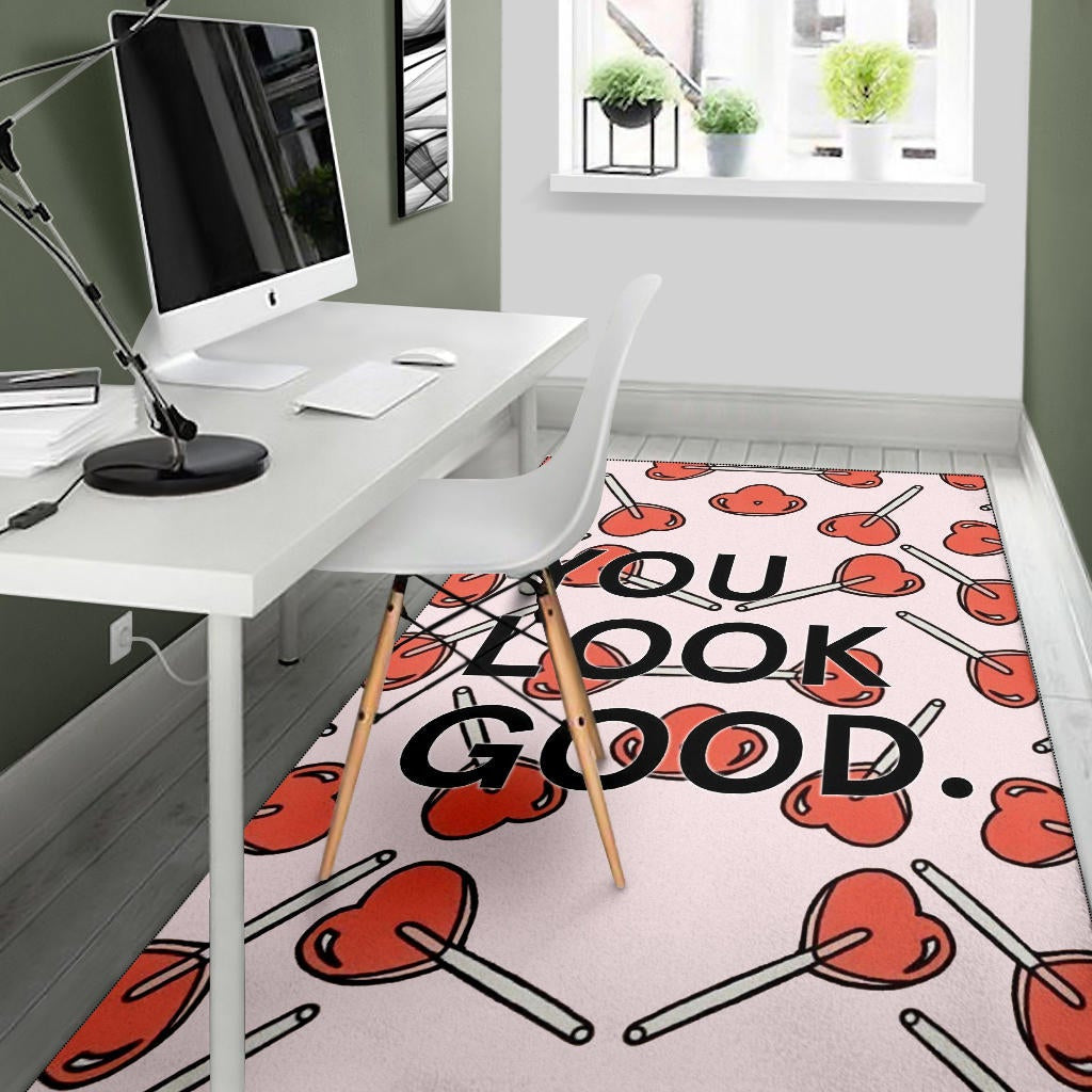 You Look Good Sweet Heart Candy Patterns Area Rug Home Decor