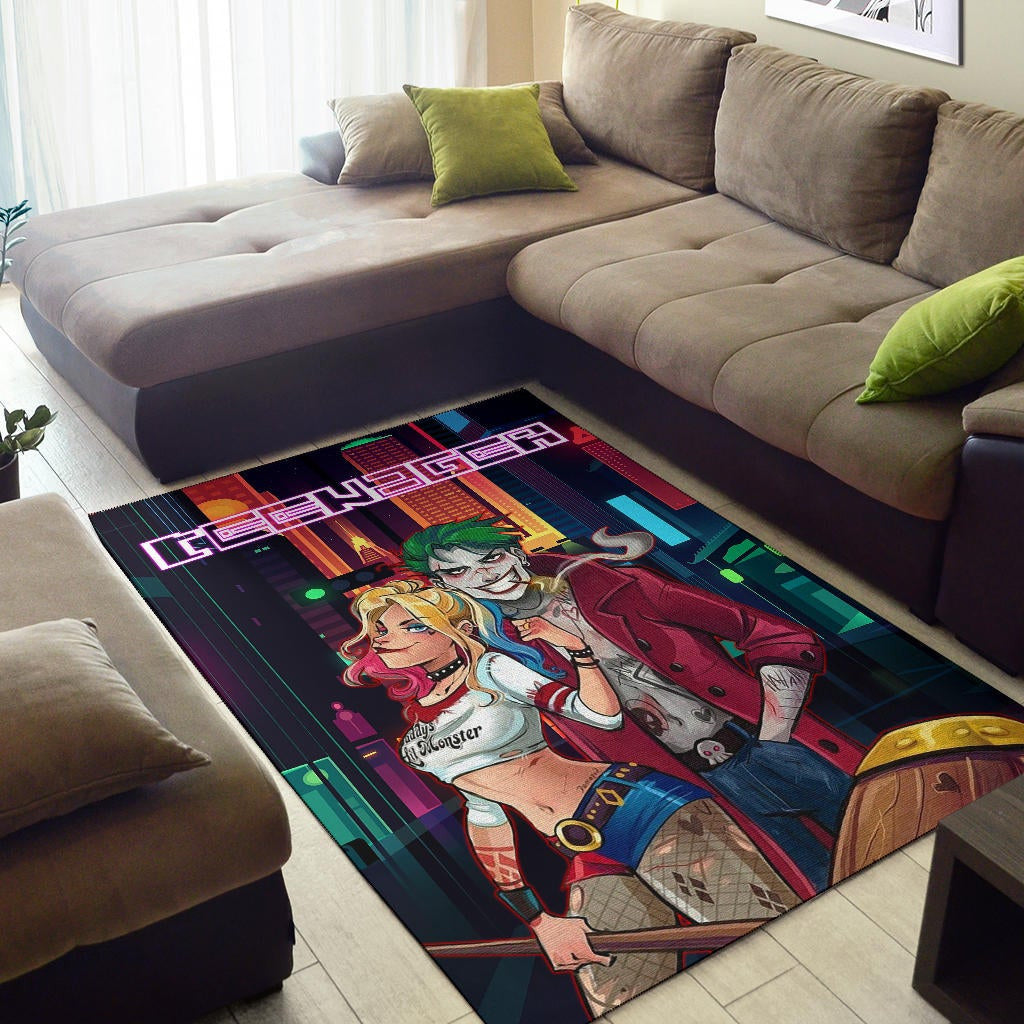 Horror Movie Teenager Joker And Harley Quinn Modern City Area Rug Home Decor