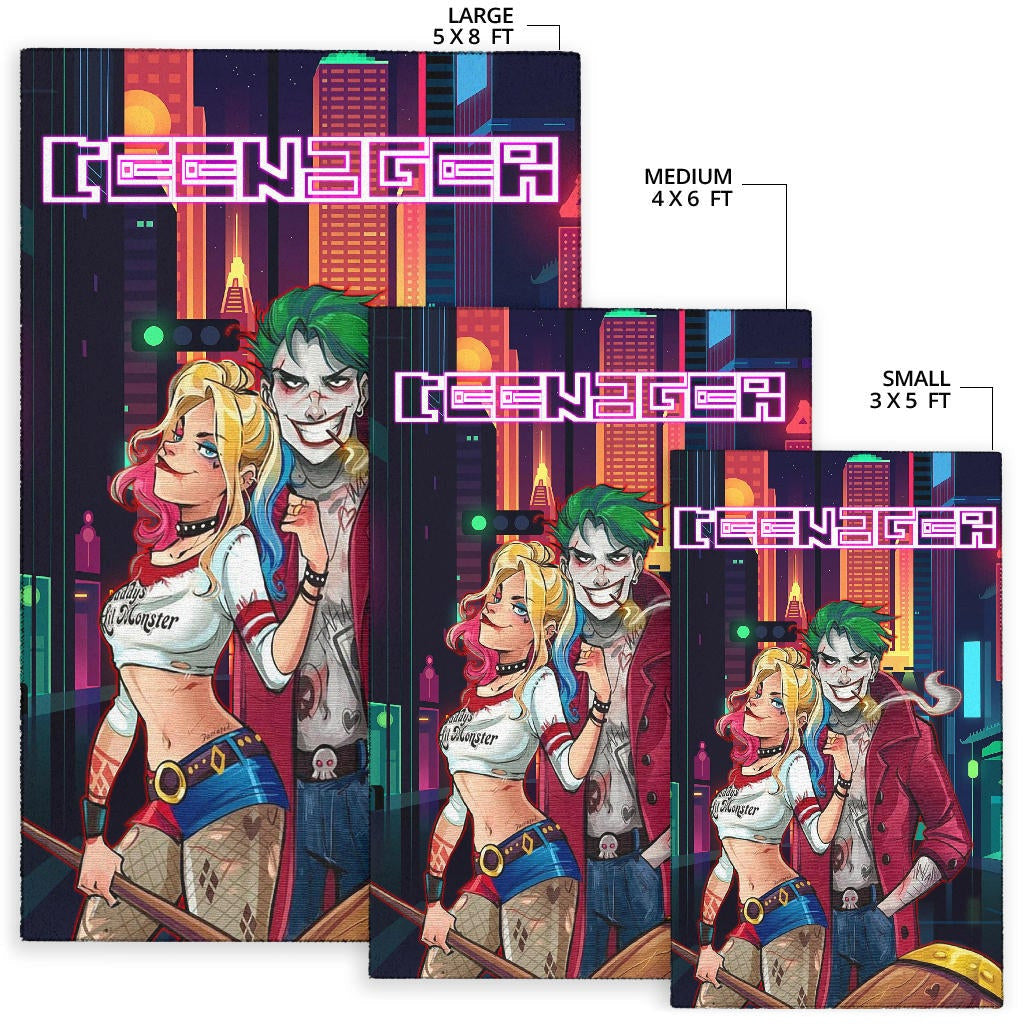 Horror Movie Teenager Joker And Harley Quinn Modern City Area Rug Home Decor