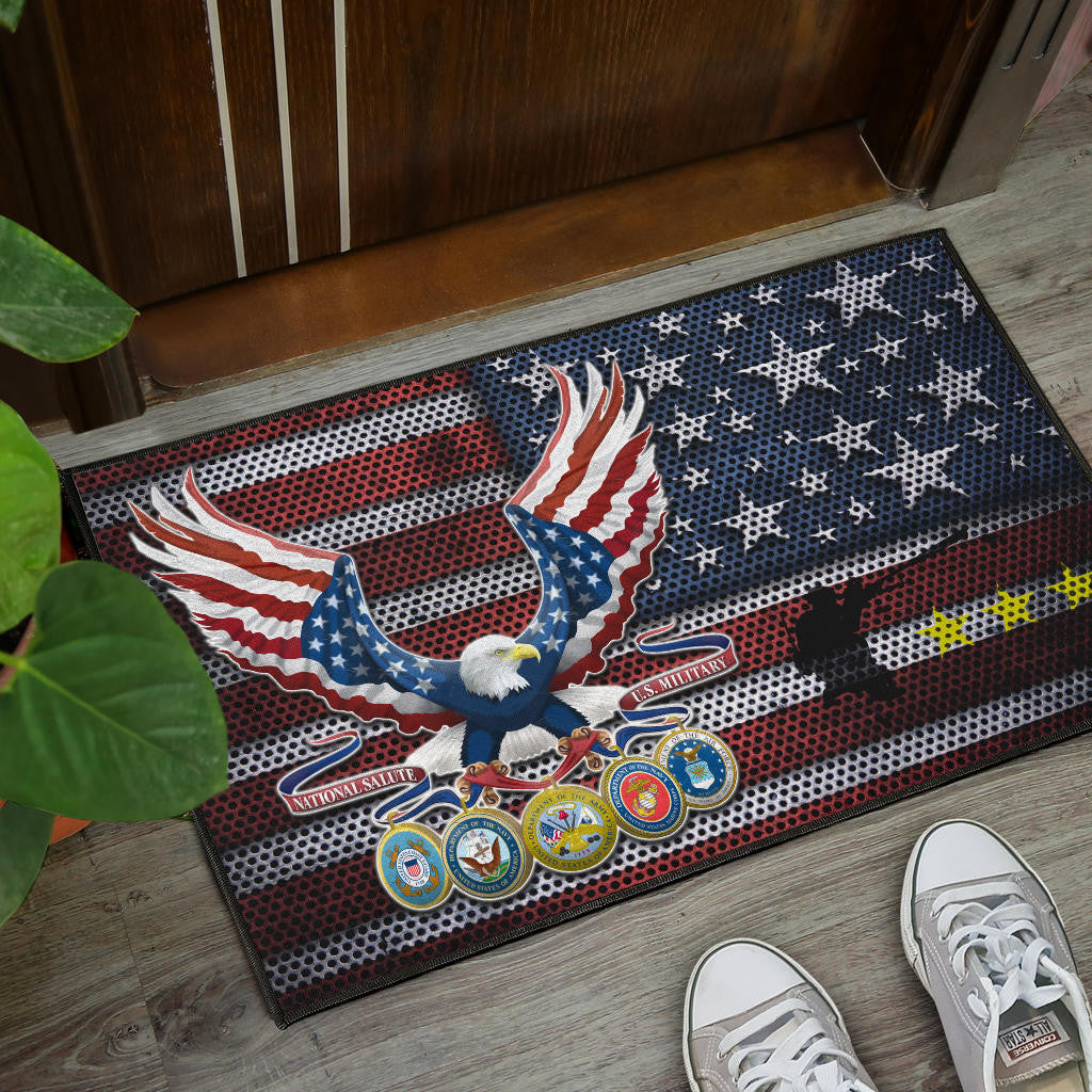US Independence Day Bald Eagle Grab US Military Medal Door Mat Home Decor