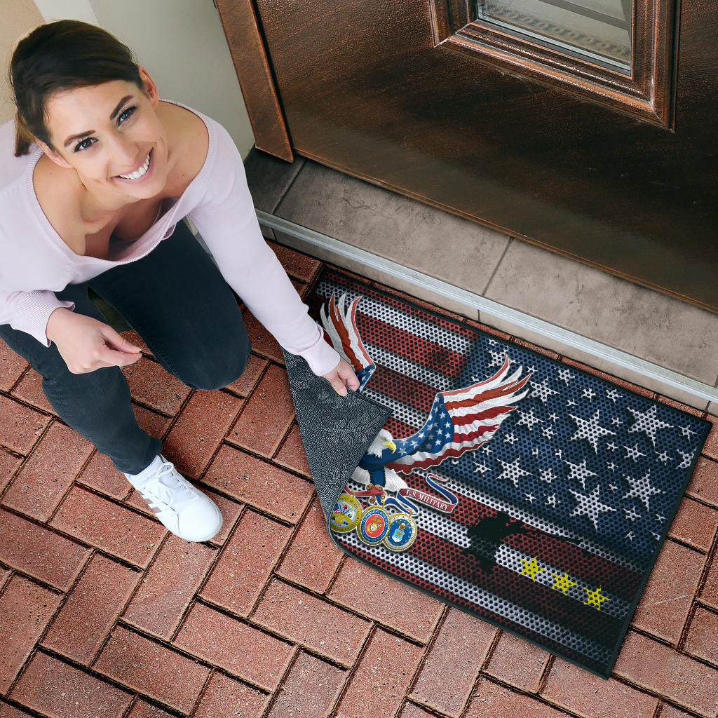 US Independence Day Bald Eagle Grab US Military Medal Door Mat Home Decor
