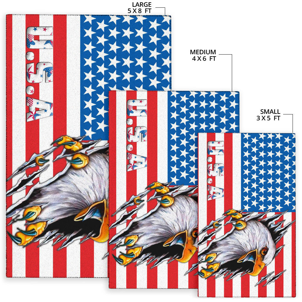 US Independence Day Bald Eagle Breaking Though Claw Scratch Area Rug Home Decor