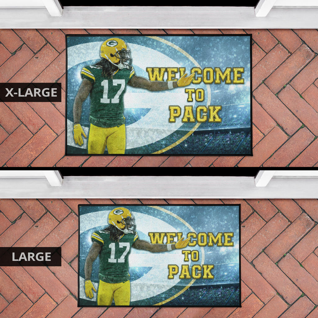 Green Bay American Football Packers Davante Adams 17 Welcome To Pack Door Mat Home Decor