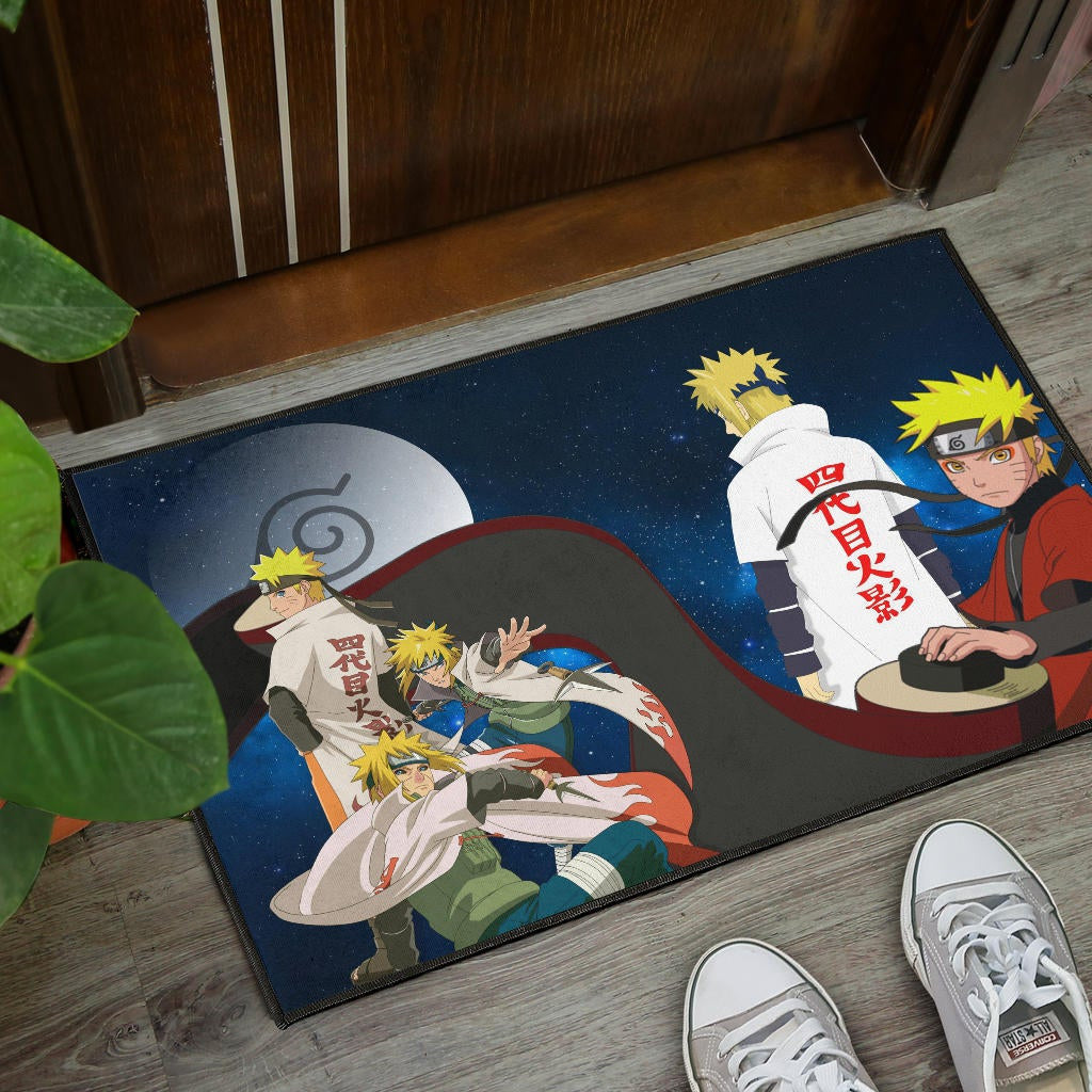Naruto Anime Naruto Sage Mode And Minato Hokage Galaxy Door Mat Home Decor
